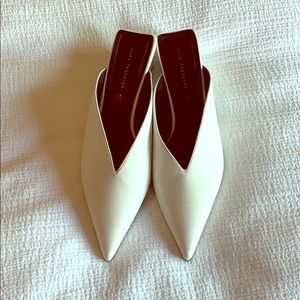 White Zara Low Heel wedge